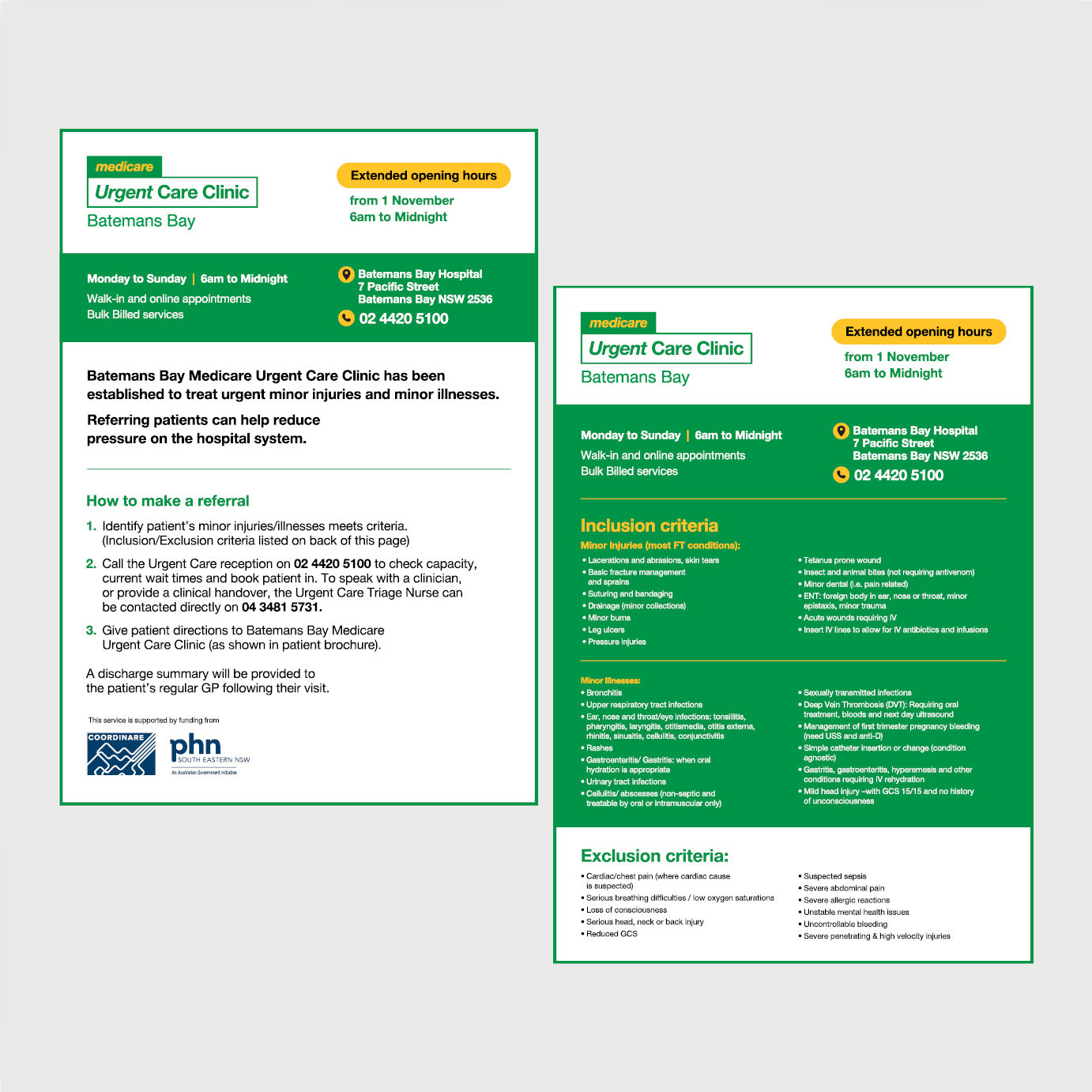 Referral Flyer - Batesmans Bay