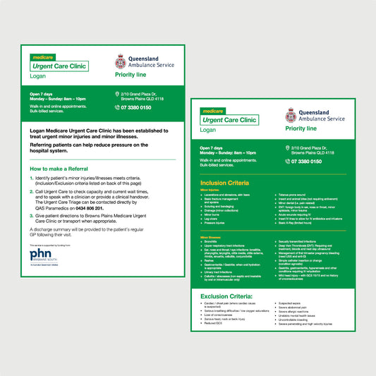 Queensland Ambulance Referral Flyer - Browns Plains
