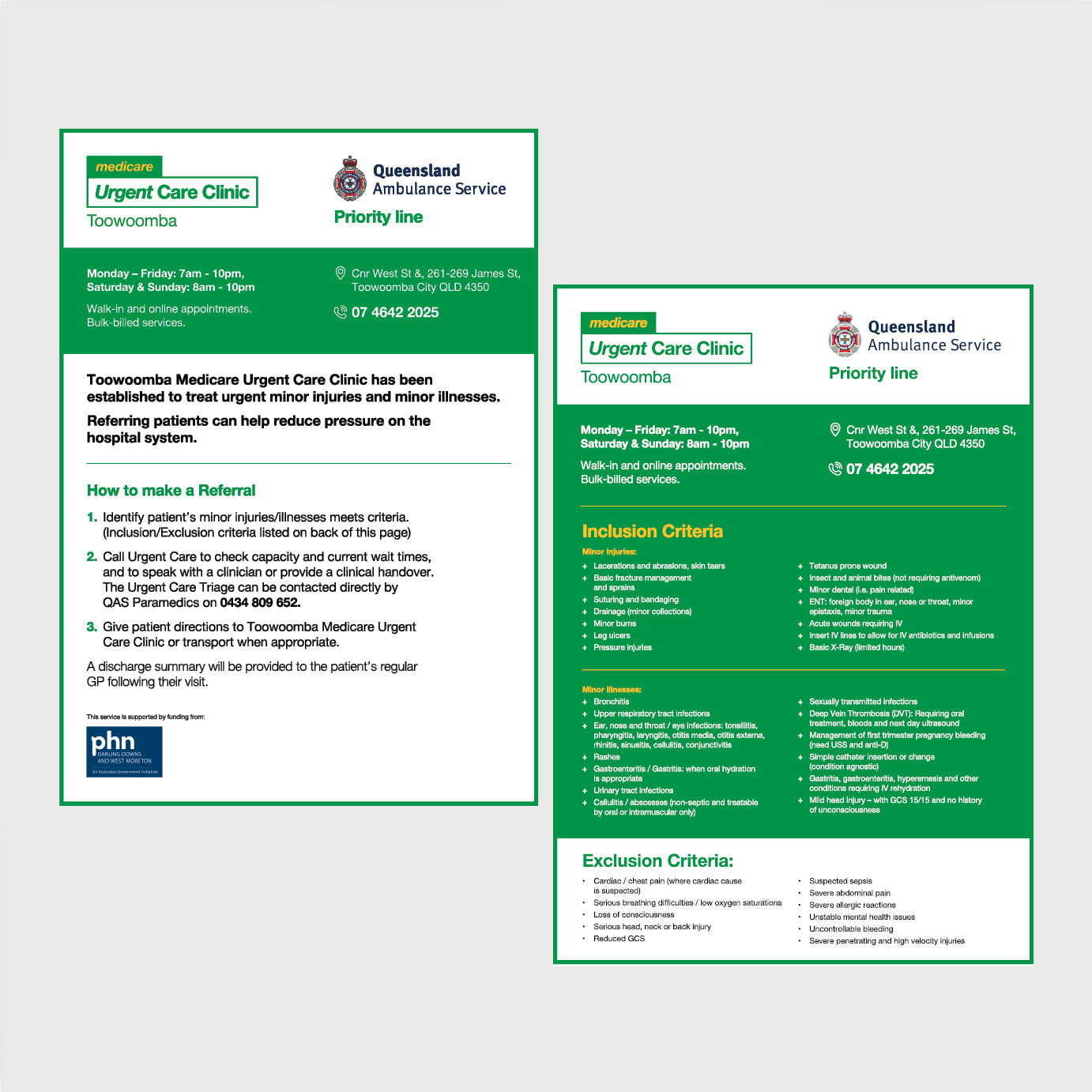 Queensland Ambulance Referral Flyer - Toowoomba