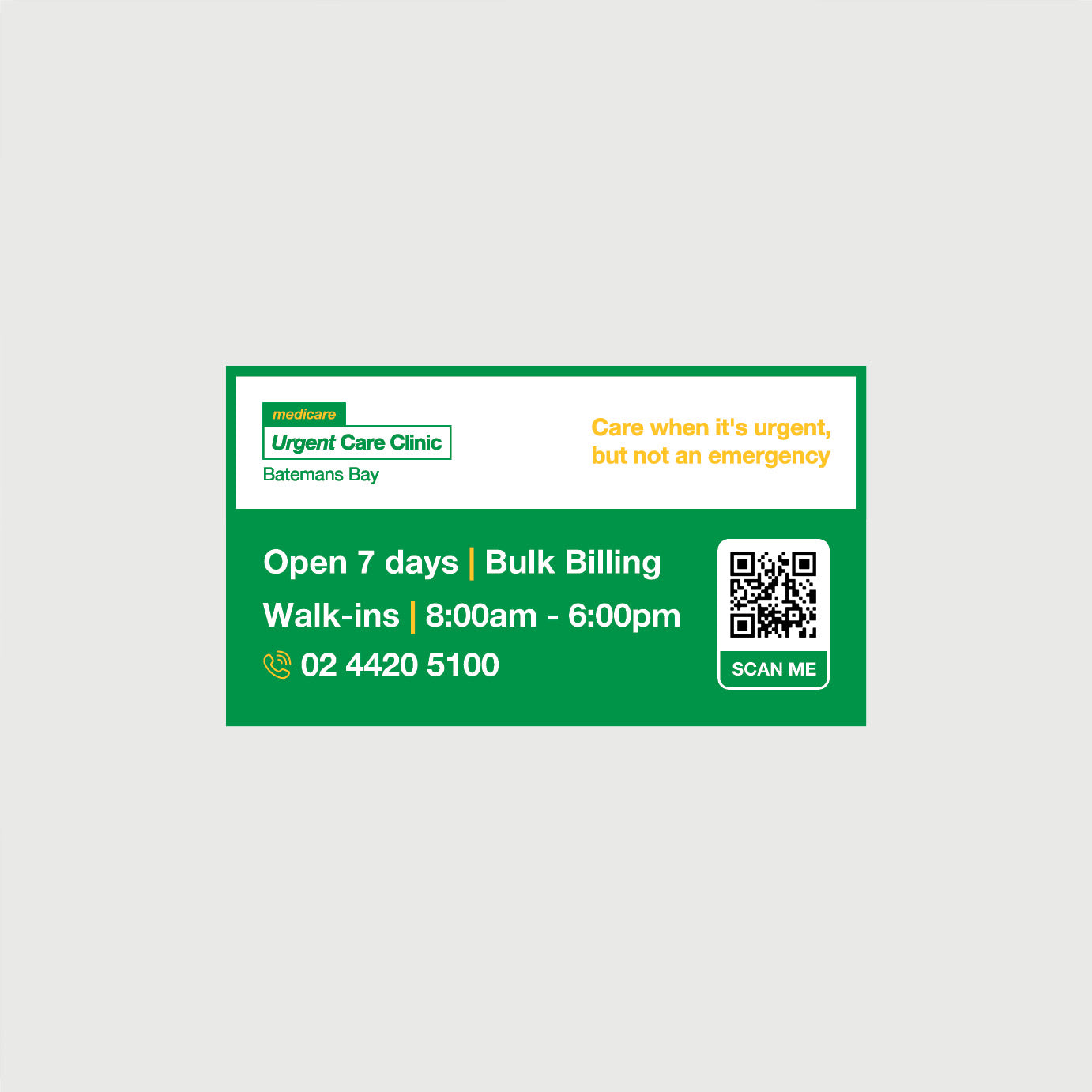 Urgent Care Clinic Magnet - Batemans Bay