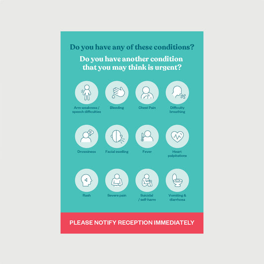 Reception Urgent Conditions Poster