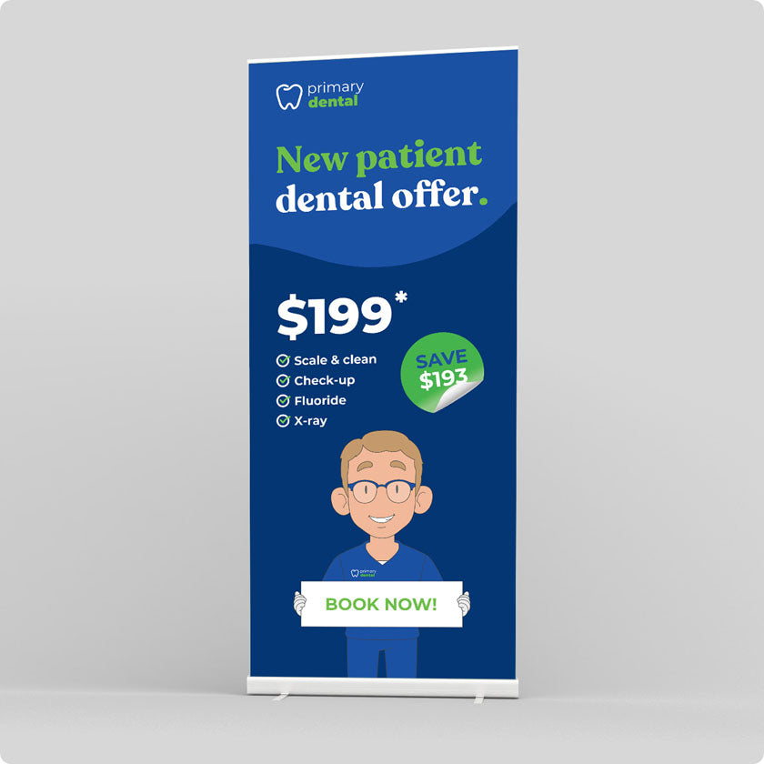New Patient Dental Offer Pull-Up Banner - $199 Bundle